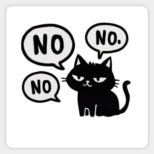 black cat says No Sticker